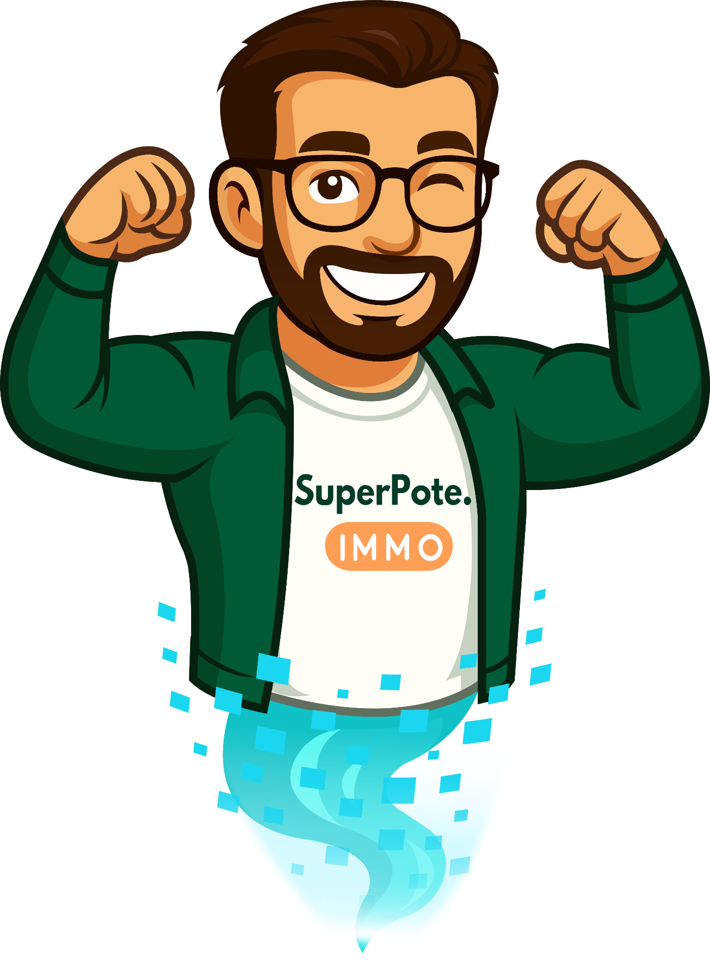 Mascotte SuperPote musclé